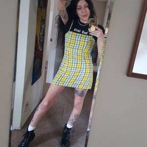 90's  Style Plaid Spaghetti Strap Dress